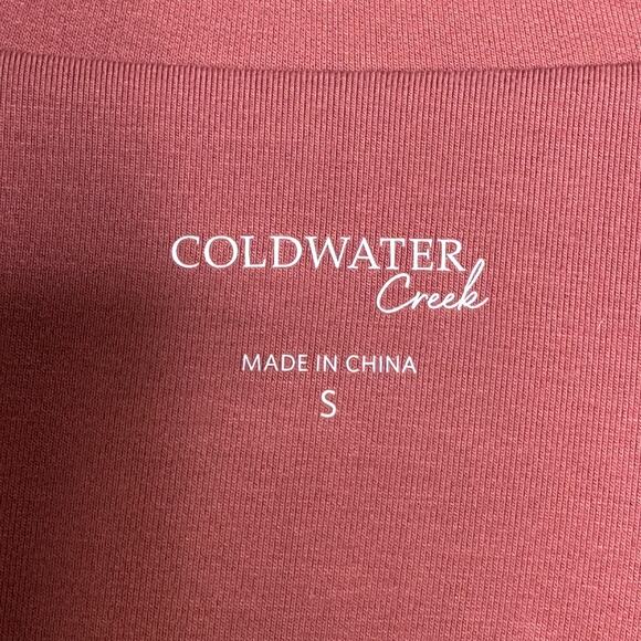 Coldwater Creek Jacket Womens Small Pink Full Zip Mock Neck Pockets Stretch - Picture 4 of 10